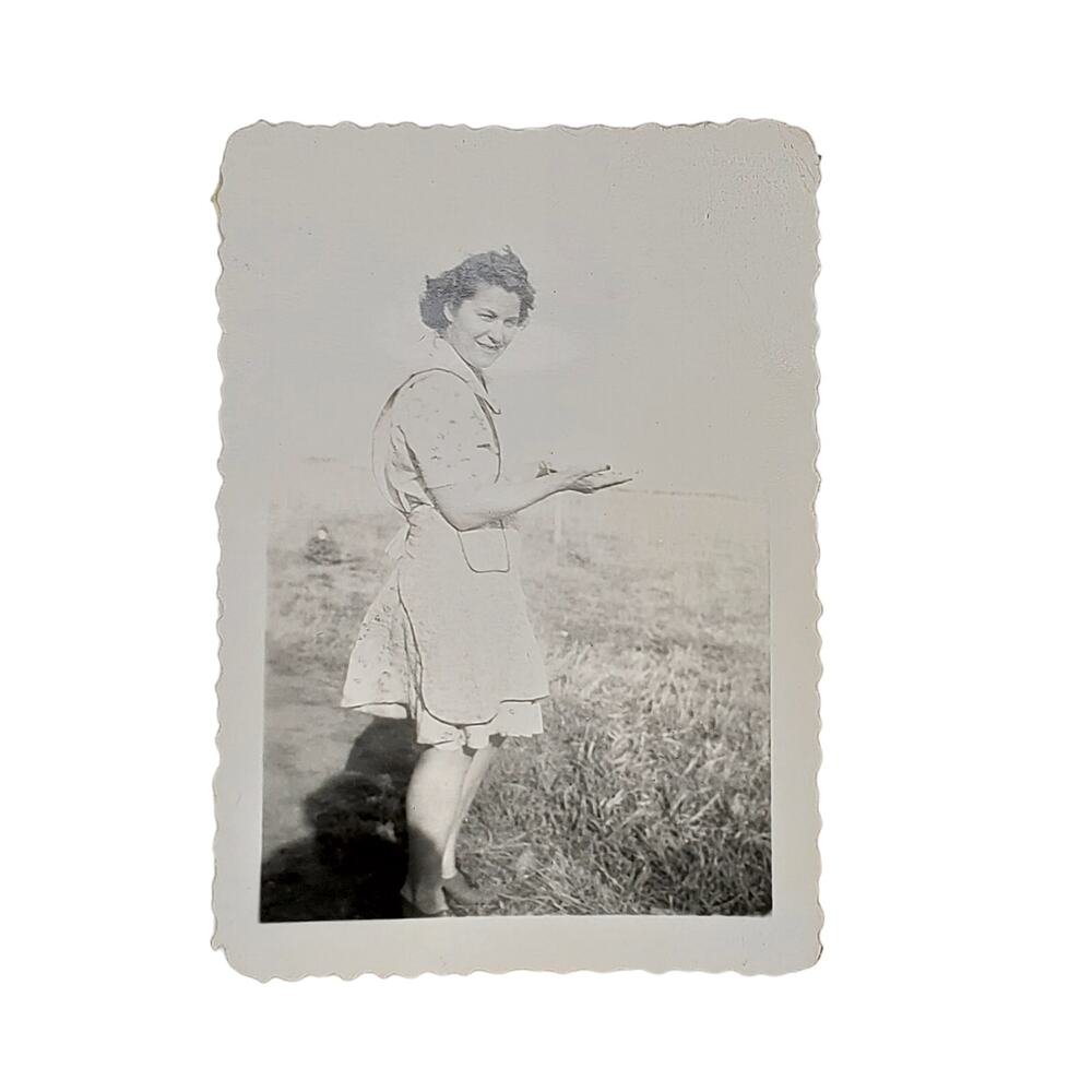 Vtg Beautiful Young Lady Original Monochrome Photography Found Snapshot